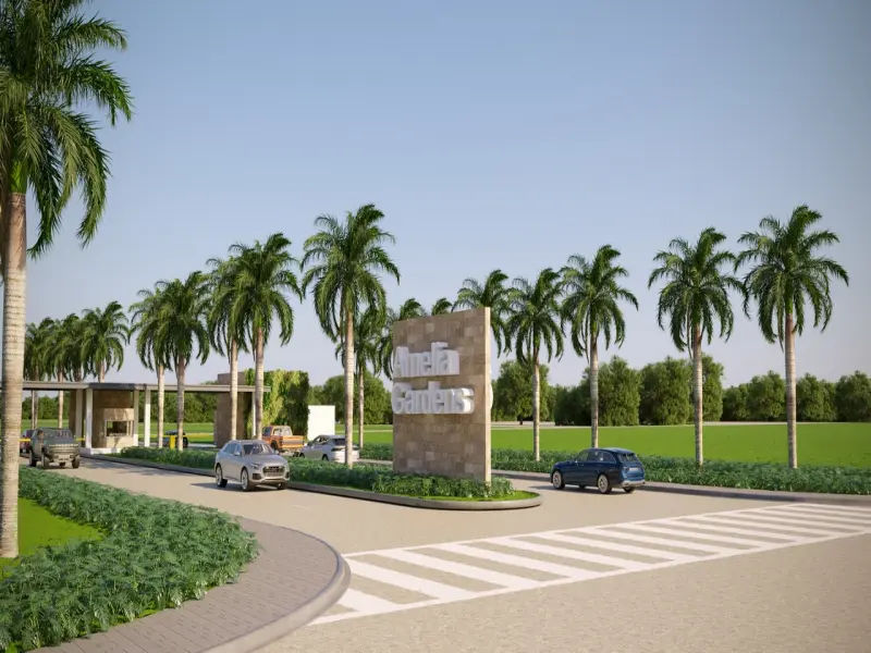 Vista del proyecto de solares en Santo Domingo Norte – Amelia Gardens